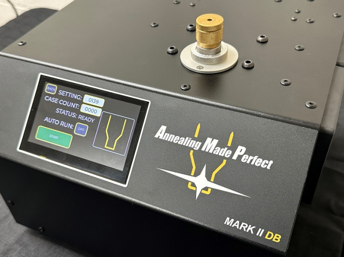AMP MK2 Annealer — induction brass annealing system with AZTEC mode for precision case preparation